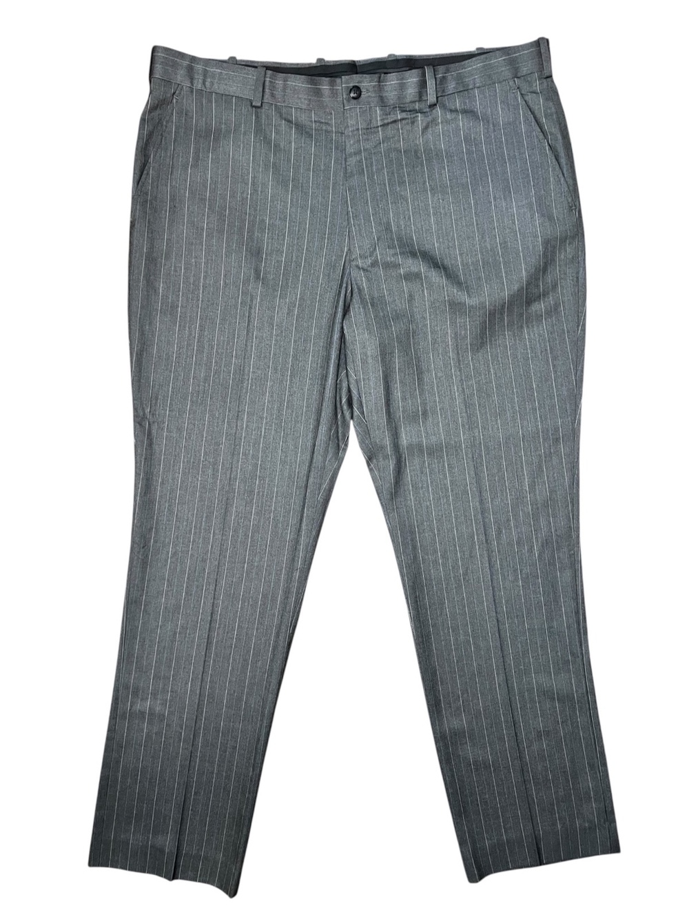 Perry Ellis Mens City Fit Grey Pinstripe Dress Pants Trouser 40x32 Classic Fall